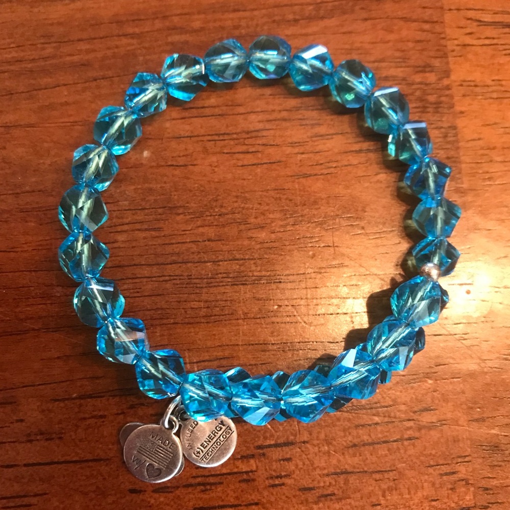 Alex & Ani blue beaded wrap bracelet